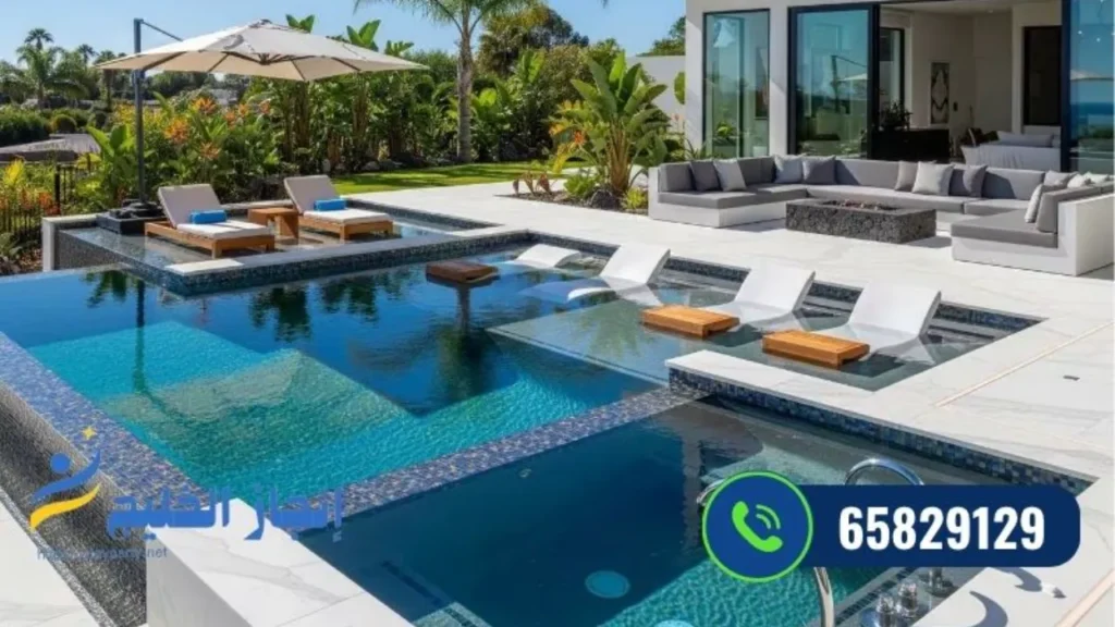 شركة إنشاء مسابح في الكويت | 65829129 تصميم وتنفيذ حمام سباحة فاخر في الكويت